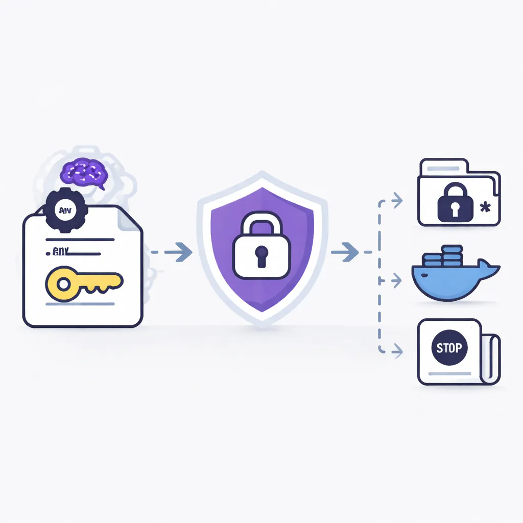 Ilustración técnica para: Tu Agente de IA Puede Filtrar tus API Keys: Guia de Seguridad Practica