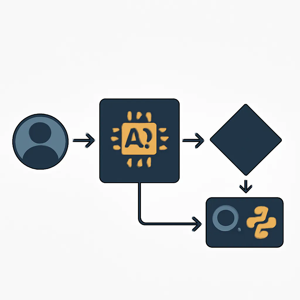 Ilustración técnica para: Agentes y Herramientas en LangChain: Construyendo Aplicaciones IA Autónomas con Python