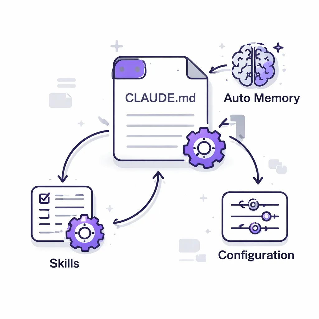 Ilustración técnica para: CLAUDE.md Masterclass: El Archivo que Controla el 80% de tu Productividad con Claude Code