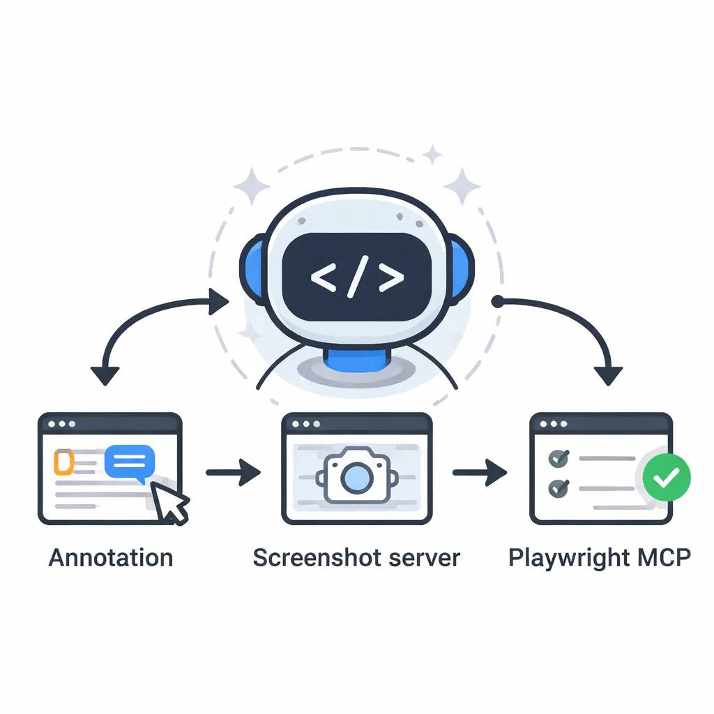 Ilustración técnica para: Contexto Visual para tu Agente de Código con MCP