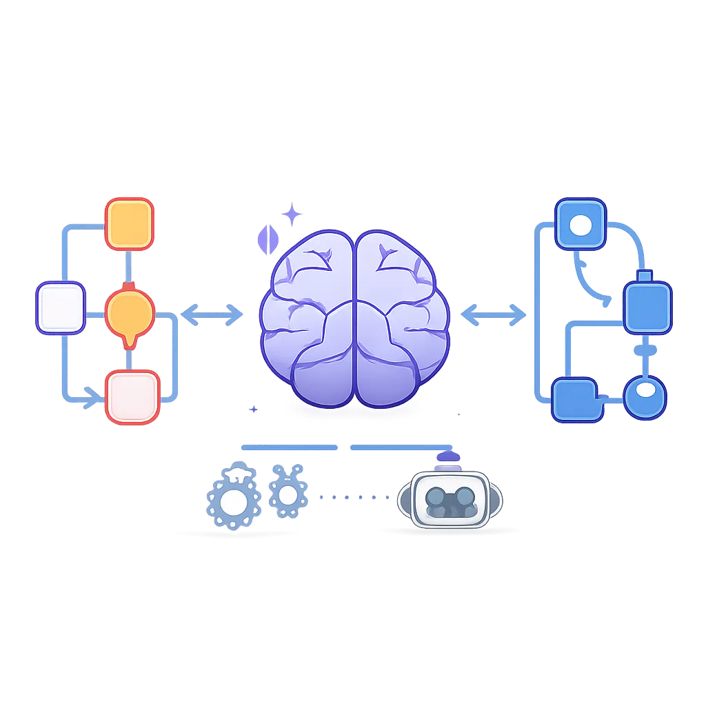 Ilustración técnica para: Dify vs n8n en 2026: qué plataforma elegir para IA