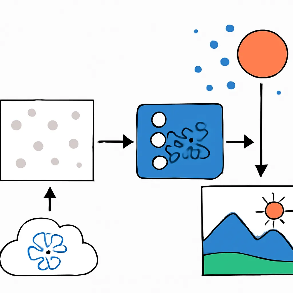 Ilustración técnica para: Introducción a los Modelos Difusivos para Generación de Imágenes: Fundamentos y Primeros Pasos