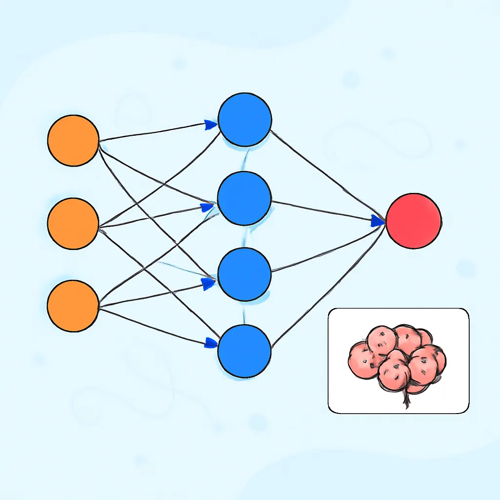 Ilustración técnica para: Introducción a las Redes Neuronales Feedforward: Fundamentos y Ejemplo Práctico para Principiantes