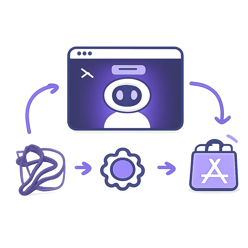Ilustración técnica para: iOS desde la Terminal: Workflow CLI-First con Claude Code
