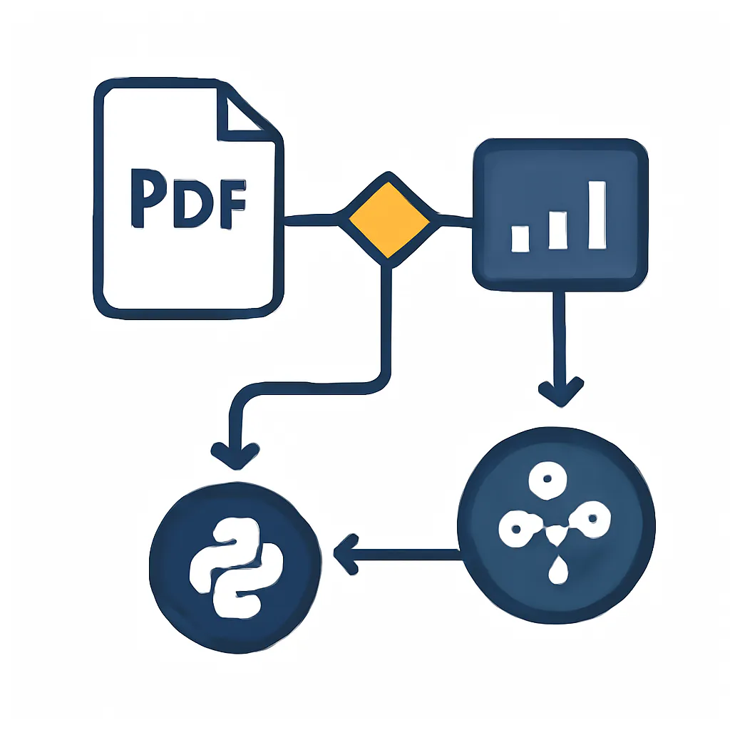Ilustración técnica para: Procesamiento de PDFs para IA: Extracción, Chunking y Preparación de Datos con Python y LangChain