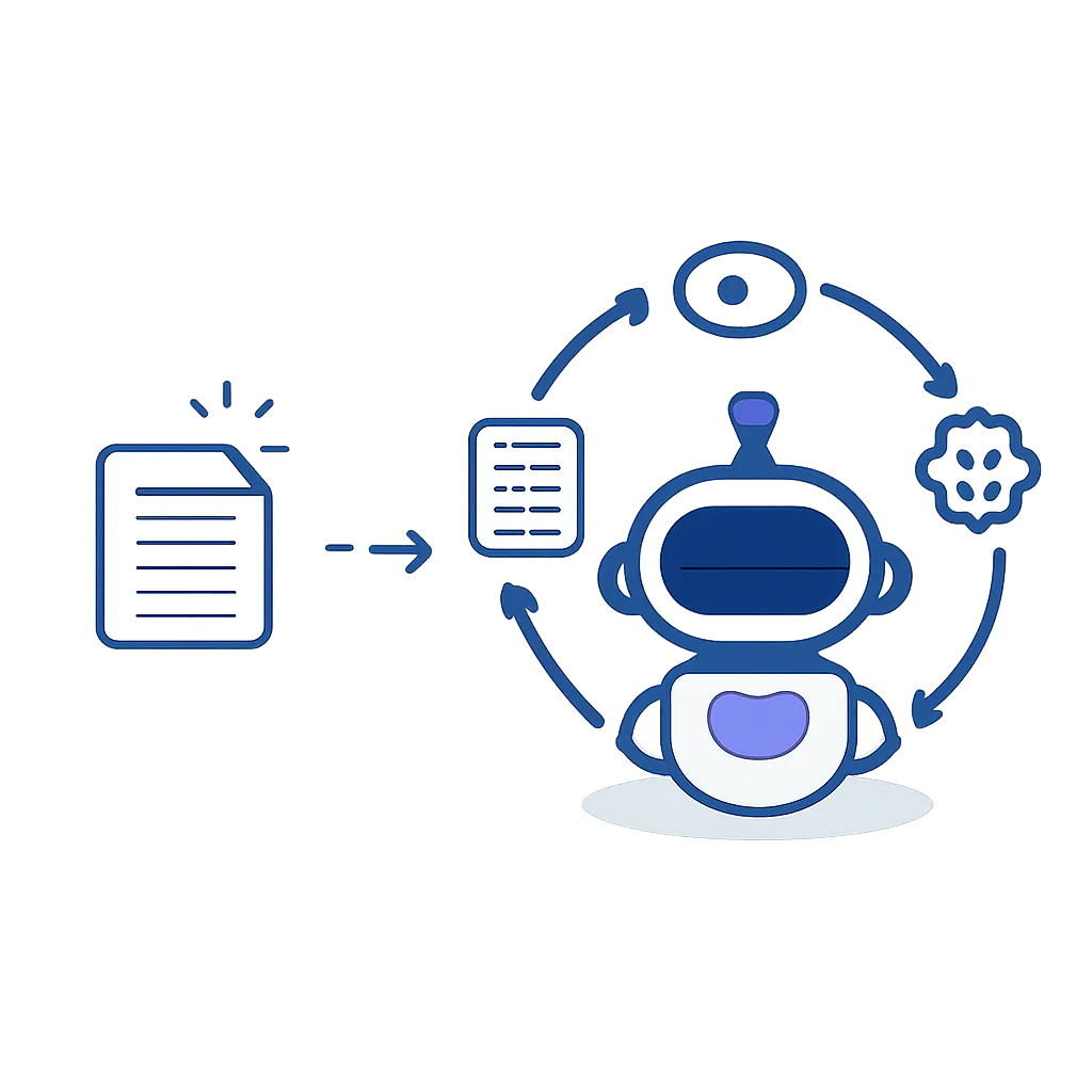 Ilustración técnica para: Qué es un Agente de IA: La Diferencia Real con un Prompt